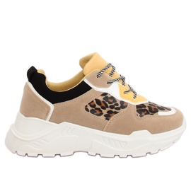 LV88P Sportschuhe Leopard beige