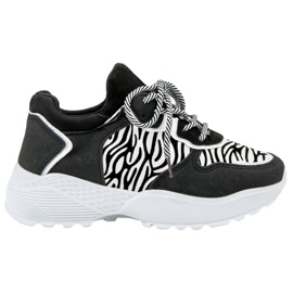 SHELOVET Modische Sneakers mit Zebra-Print weiß schwarz