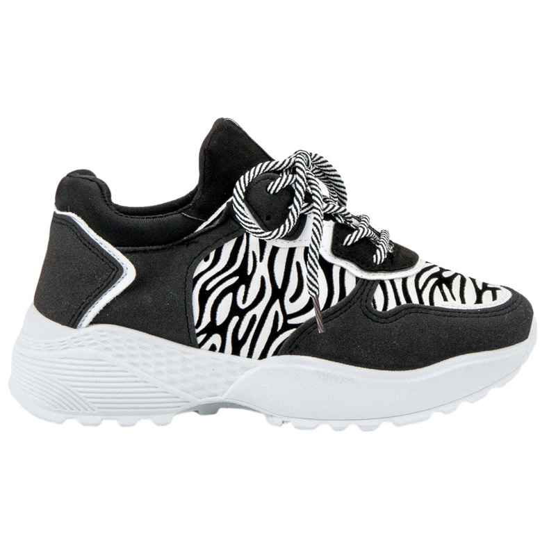 SHELOVET Modische Sneakers mit Zebra-Print weiß schwarz