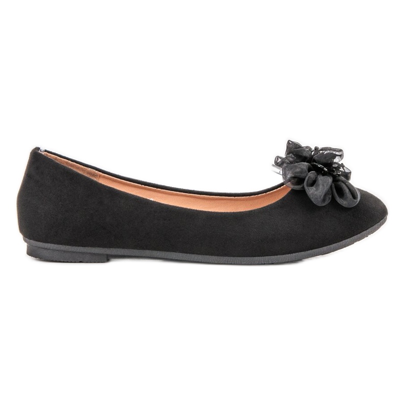 Fama Verzierte Ballerinas schwarz