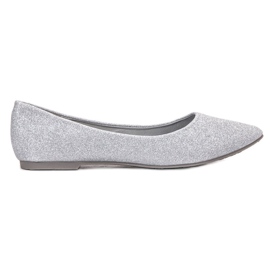 VINCEZA Glitzerballerinas grau