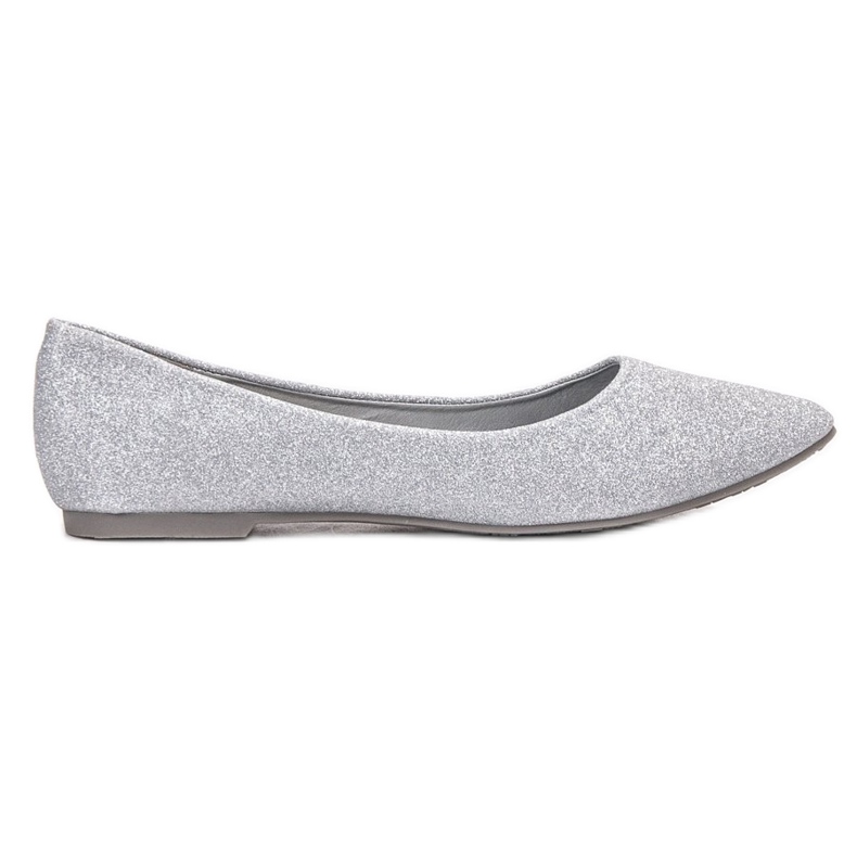 VINCEZA Glitzerballerinas grau