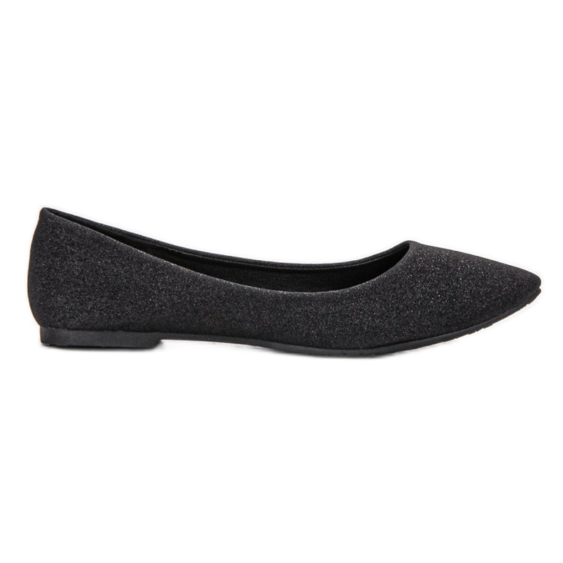 VINCEZA Glitzerballerinas schwarz