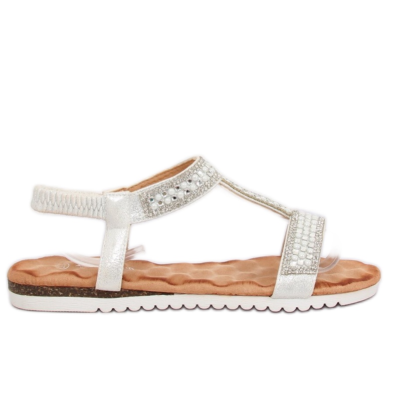 Silberne Damensandalen HT-67 Silver grau