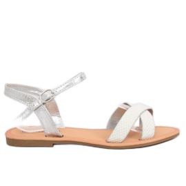 Damen- und Silbersandalen WL282 Silber grau