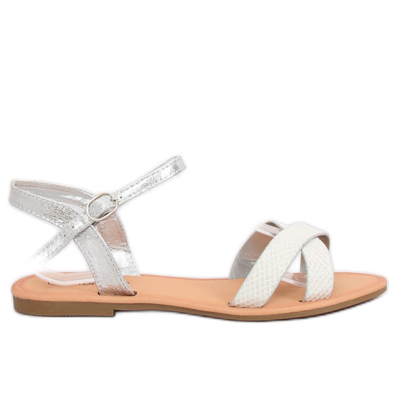 Damen- und Silbersandalen WL282 Silber grau