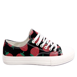 Strawberry schwarze Turnschuhe XL-21 Schwarz