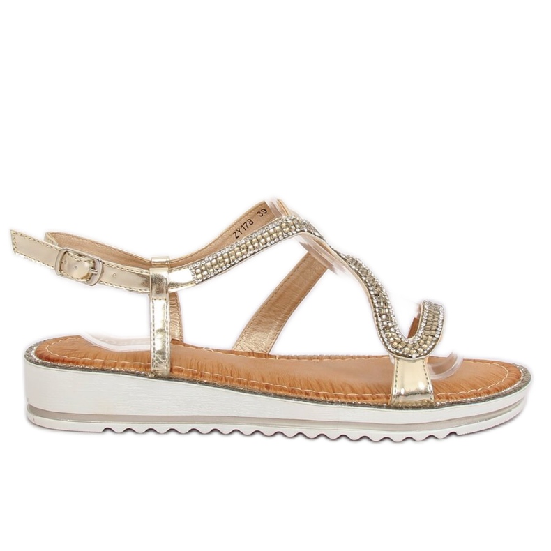 ZY178 L. Gold asymmetrische Sandalen golden