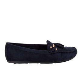 Marineblaue Loafer für Damen L7183 Blau navy blau