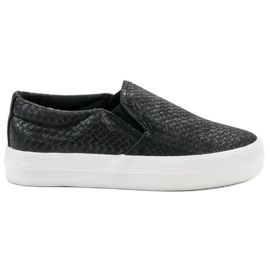 SHELOVET Schwarze Slip-On-Sneakers