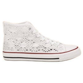 Renda Spitzenturnschuhe weiß