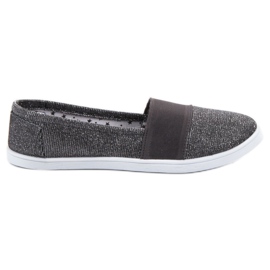SHELOVET Slip-On Sneakers mit Glitzer grau