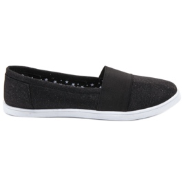 SHELOVET Slip-On Sneakers mit Glitzer schwarz