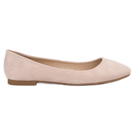 Small Swan Ballerinas aus Wildleder in Beige