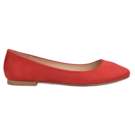 Small Swan Rote Wildleder Ballerinas