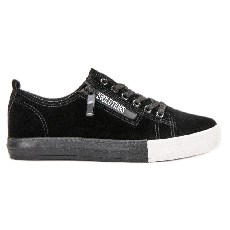 SHELOVET Schwarze Turnschuhe grün