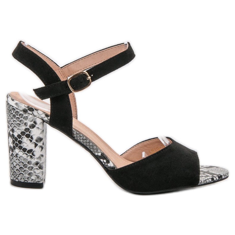 Vinceza Sandalen mit Schlangenprint schwarz