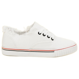 SHELOVET Weiße Textil-Sneakers