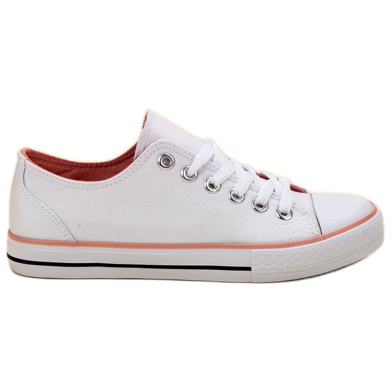 SHELOVET Klassische weiße Turnschuhe rosa