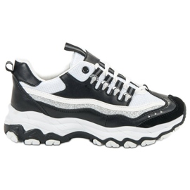 Small Swan Sneakers mit Glitzer weiß schwarz