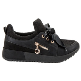 SHELOVET Brokatschuhe schwarz