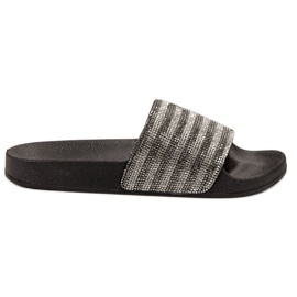 SHELOVET Gummi Hausschuhe schwarz grau