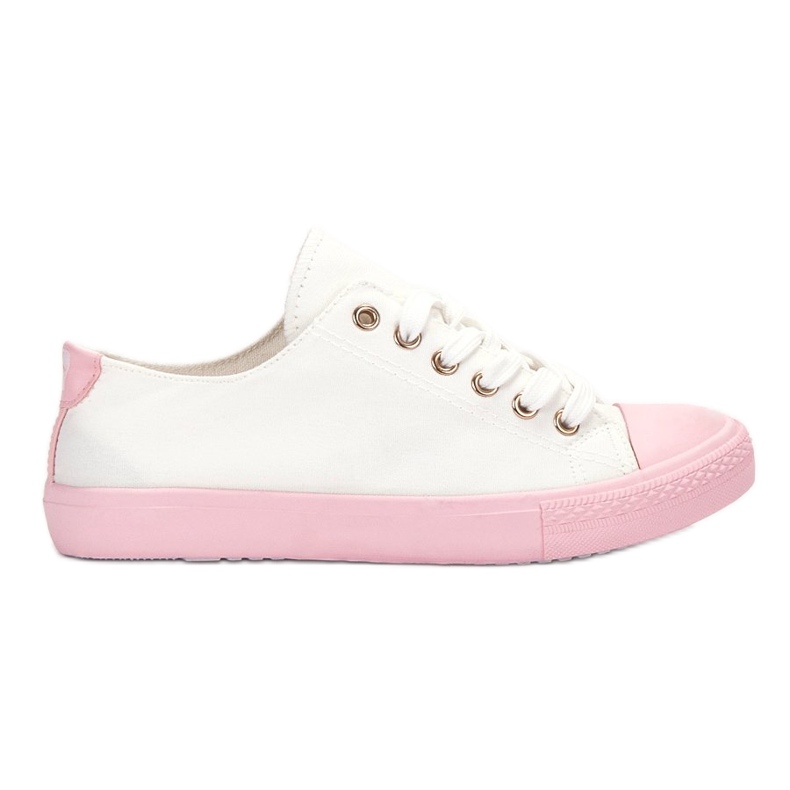 SHELOVET Zweifarbige Sneaker weiß rosa