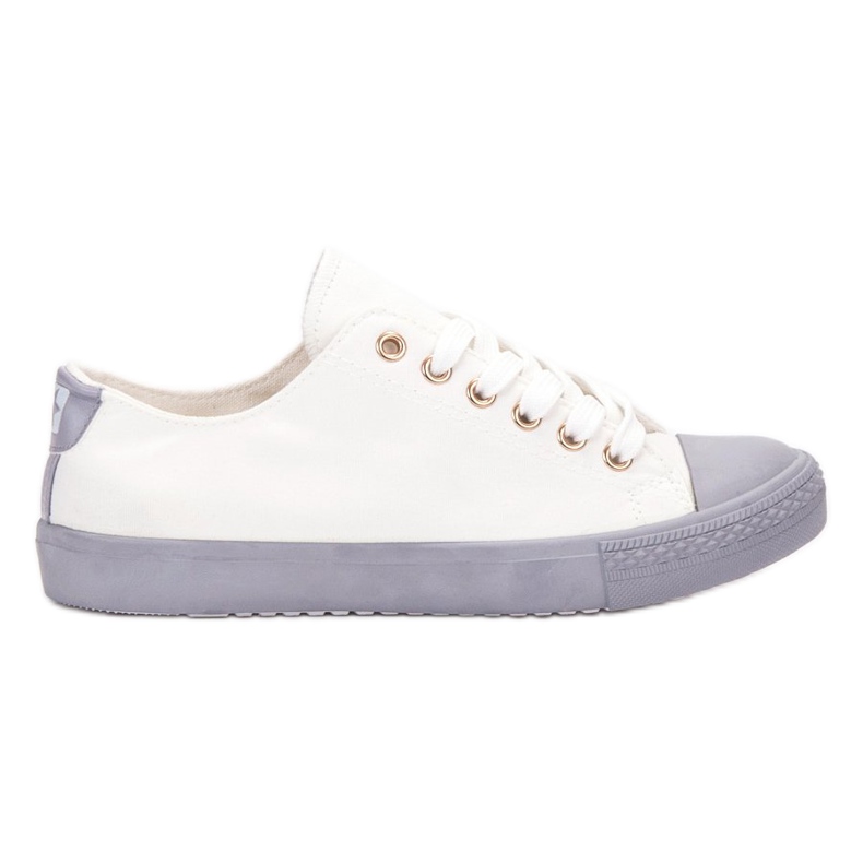 SHELOVET Zweifarbige Sneaker weiß grau