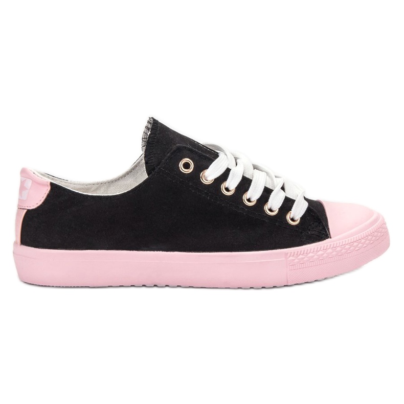 SHELOVET Zweifarbige Sneaker schwarz rosa
