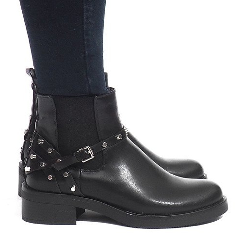 Solide, isolierte Chelsea Boots E4917 Schwarz