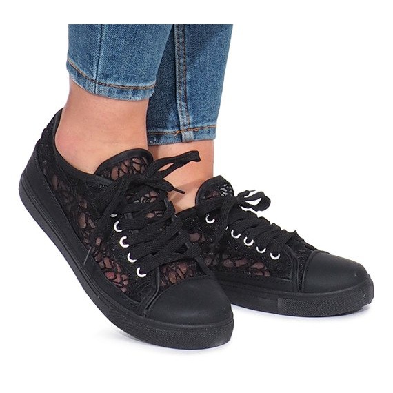 Schwarze Dolita Sneakers mit Lochmuster
