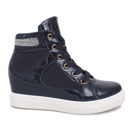 Sneakers mit Keilabsatz A-35 Marineblau