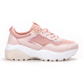 SHELOVET Schnürsneaker rosa