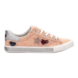 Kylie Sneakers mit Glitzer orange