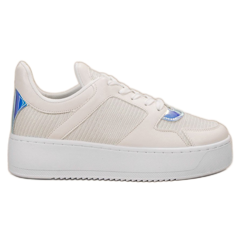 Ideal Shoes Sneakers mit Glitzer weiß