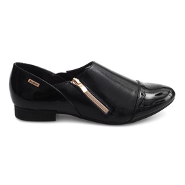 Klassische Slip-On Schuhe TL1246 Schwarz