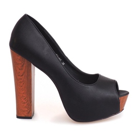 Offene Pumps auf einer Bar 99-90 Schwarz