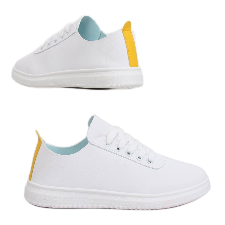 Weiße und gelbe Sneakers für Damen CL33315 Gelb