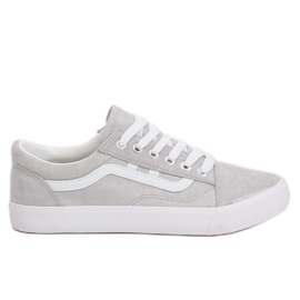 Graue graue Sneakers für Damen B70A SILVER / WHITE