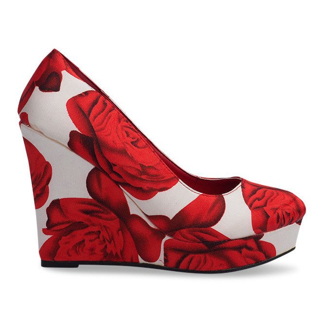 Lackierte Pumps On Wedge 2011-40 Rot weiß