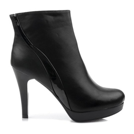 Stiefel mit hohem Absatz Reißverschluss 1301-98 Schwarz