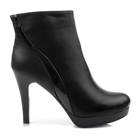 Stiefel mit hohem Absatz Reißverschluss 1301-98 Schwarz