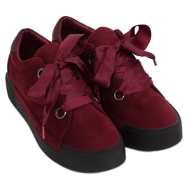 Kastanienbraune Damen-Sneaker 1018 Wine rot