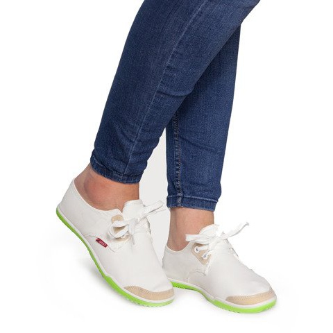 Lycra BL181 Weiße Slip-On-Sneakers