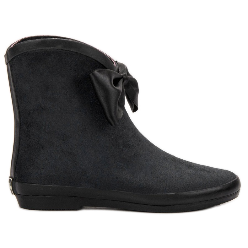 Kylie Gummistiefel aus Wildleder mit Schleife schwarz