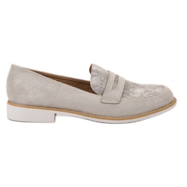 Bestelle Graue Loafer mit Schlangenmuster