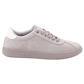 Ideal Shoes Graue Schnürschuhe