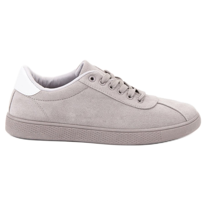 Ideal Shoes Graue Schnürschuhe