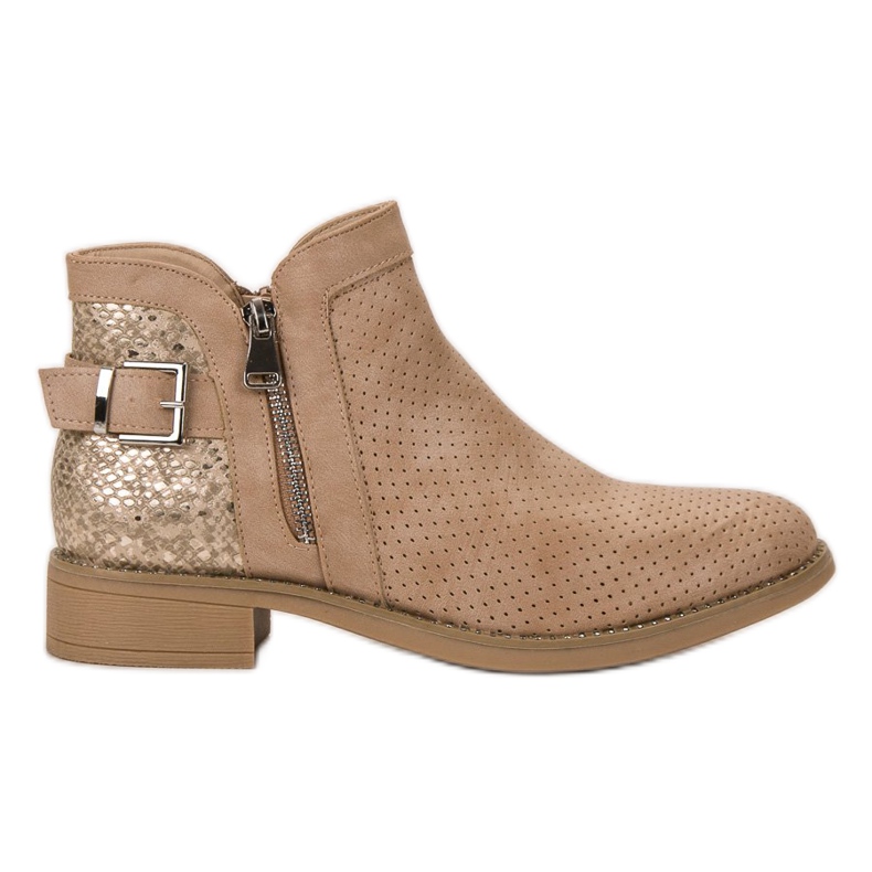 Bestelle Beige Stiefel mit Schlangenmuster