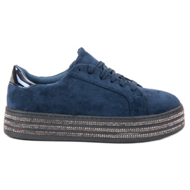 Bestelle Sportschuhe aus Wildleder marineblau